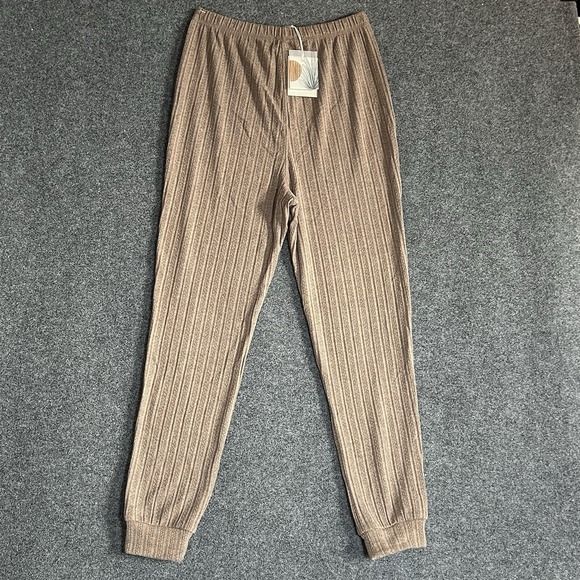 NWT* Blu Pepper Anthropologie Jogger Sweater Pants Womens Small Beige Soft Comfy - Picture 5 of 9